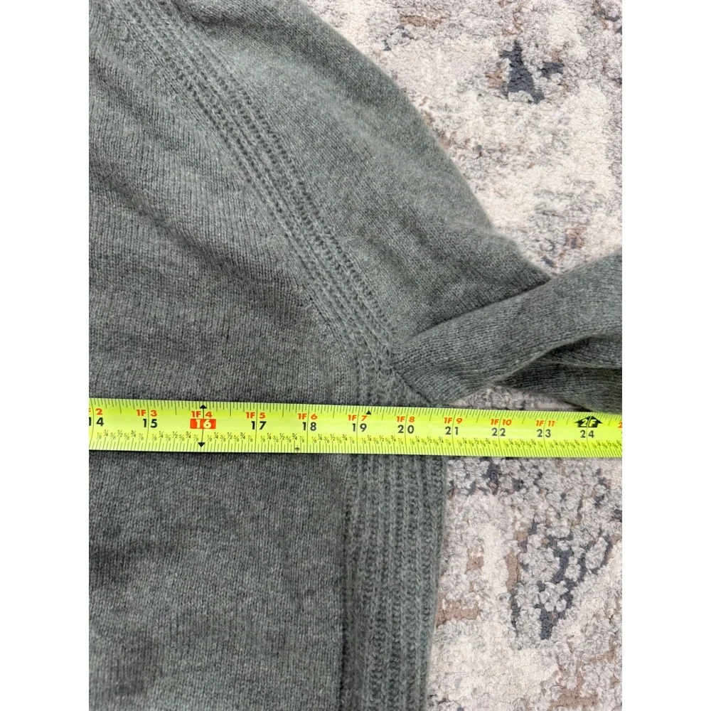 Banana Republic Mens Italian Yarn Wool Quarter Zip Sweater Olive Green M